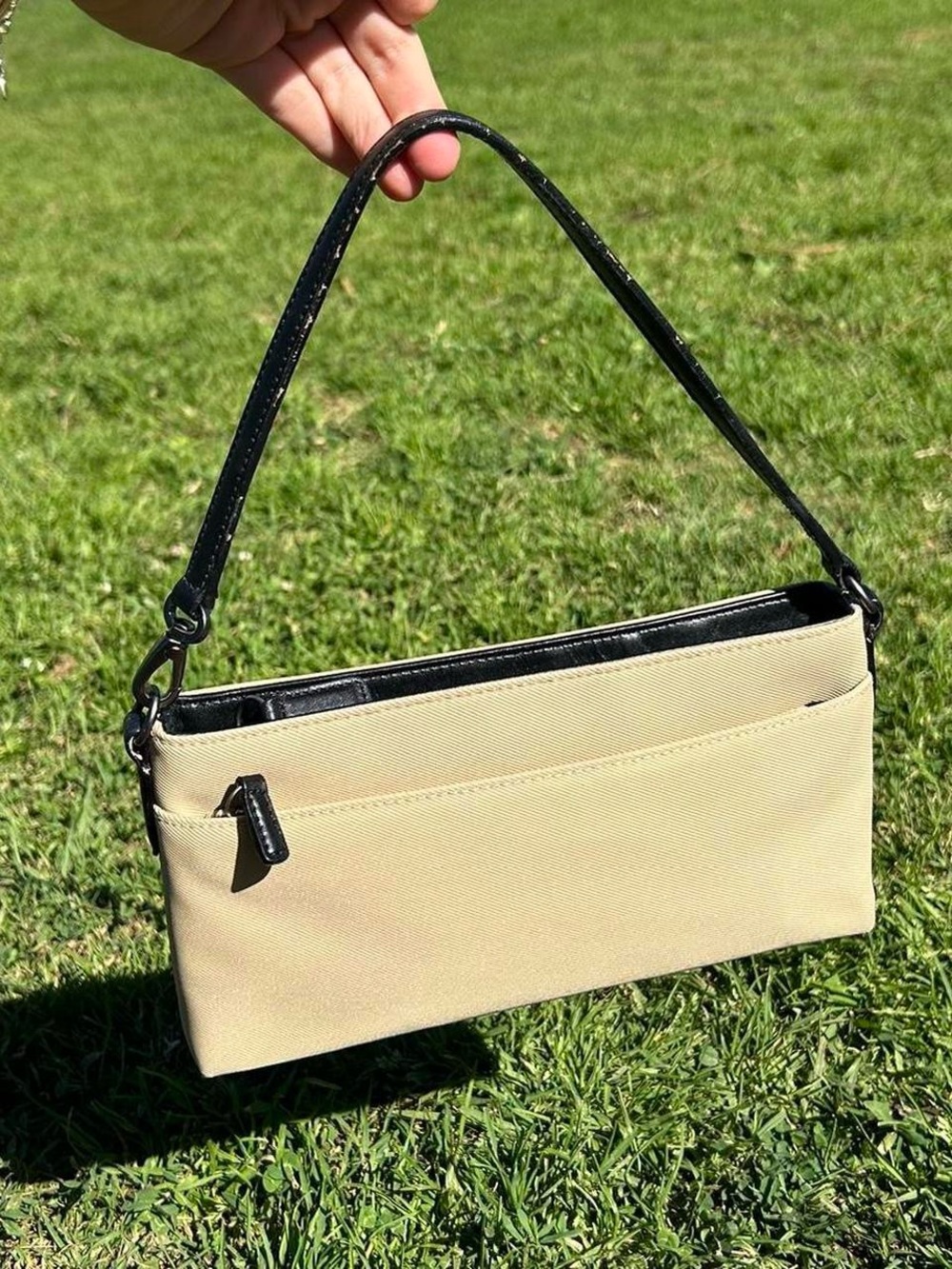 90’s Coach Mini Shoulder Bag Beige and Black